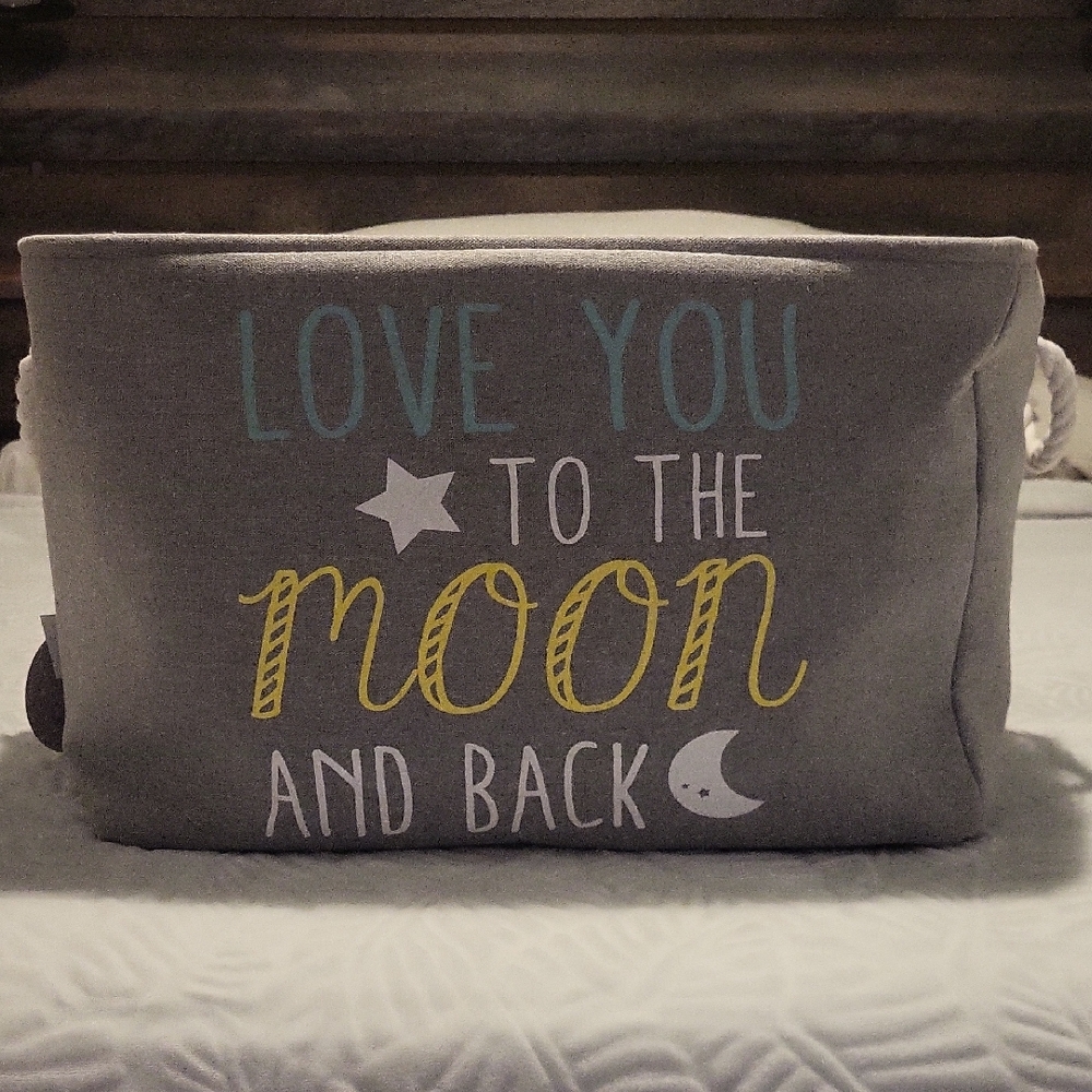 Gray Storage Bin Love You To The Moon And Back
